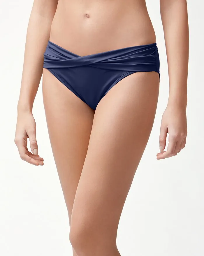 2024 Tommy Bahama Pearl High-Waist Twist-Front Bikini Bottoms - TSW20142B