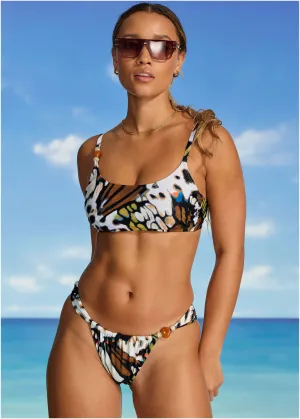 Beaded Adjustable Scoop Bottom - Butterfly Cheetah