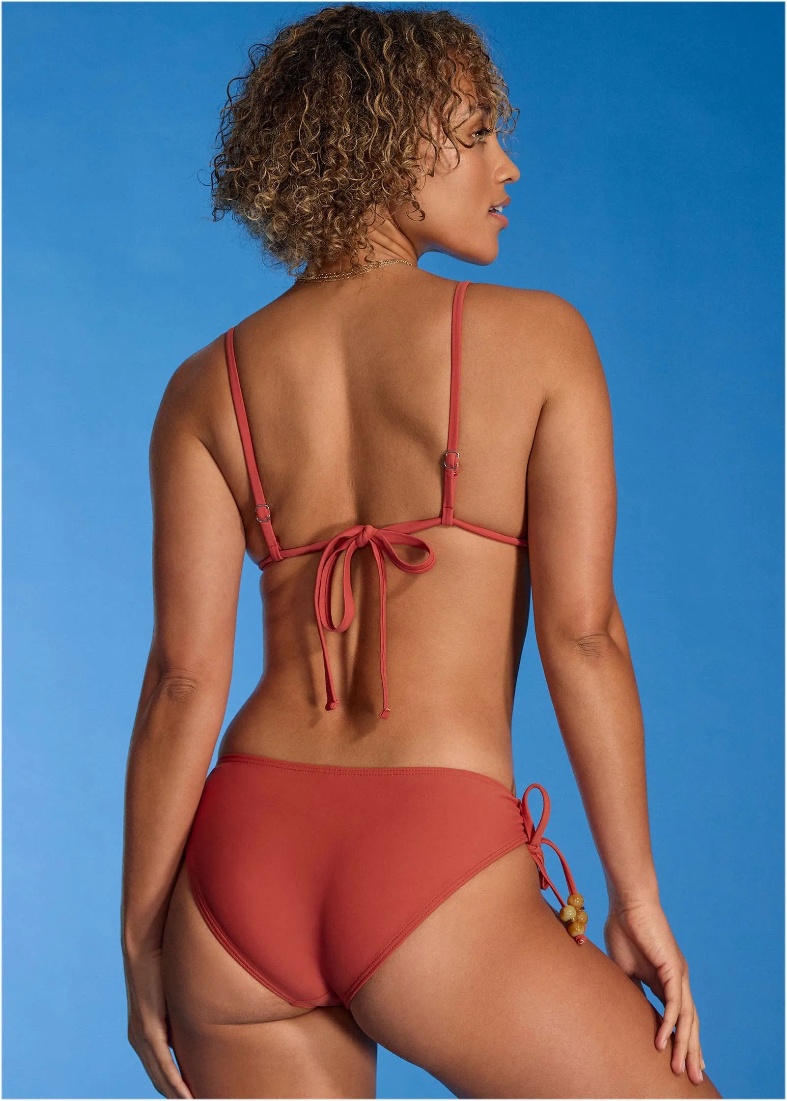 Beaded Triangle Top - Cranberry