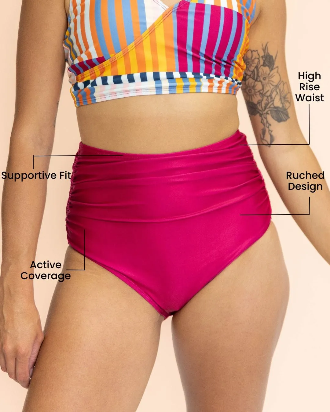 Berry Ruched High Rise Bottom