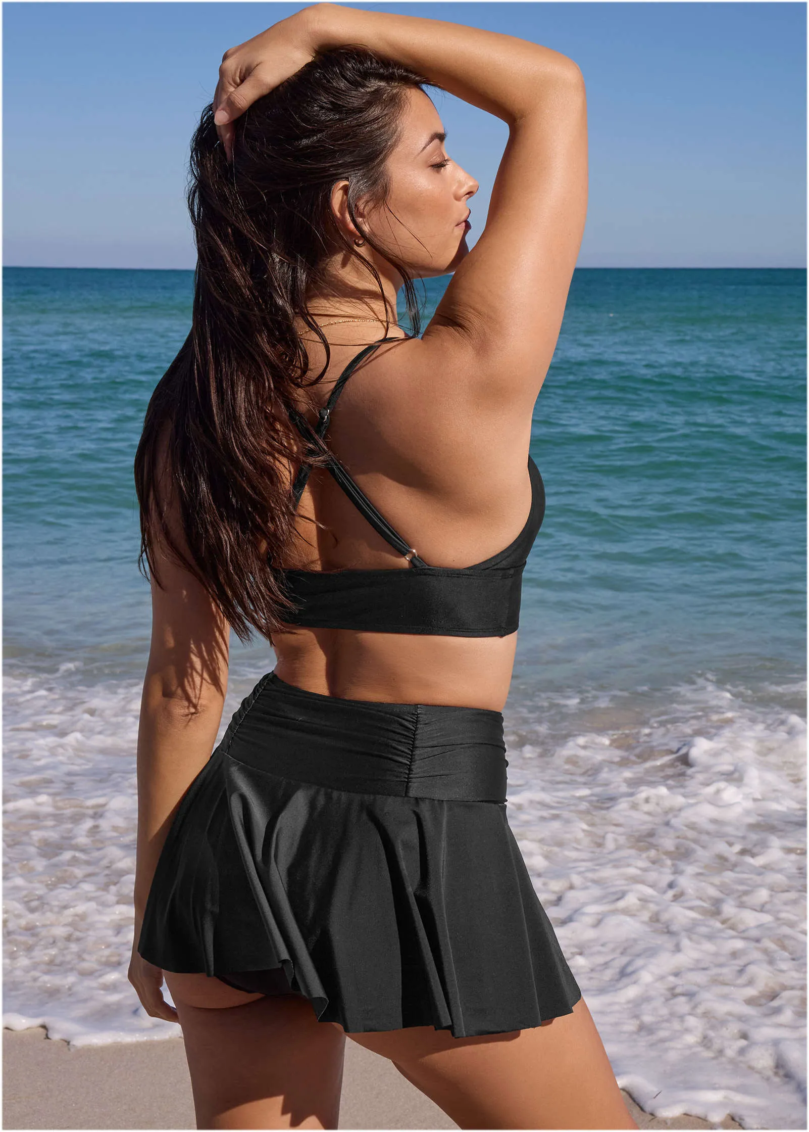 Bimini Long Line Bikini Top - Black