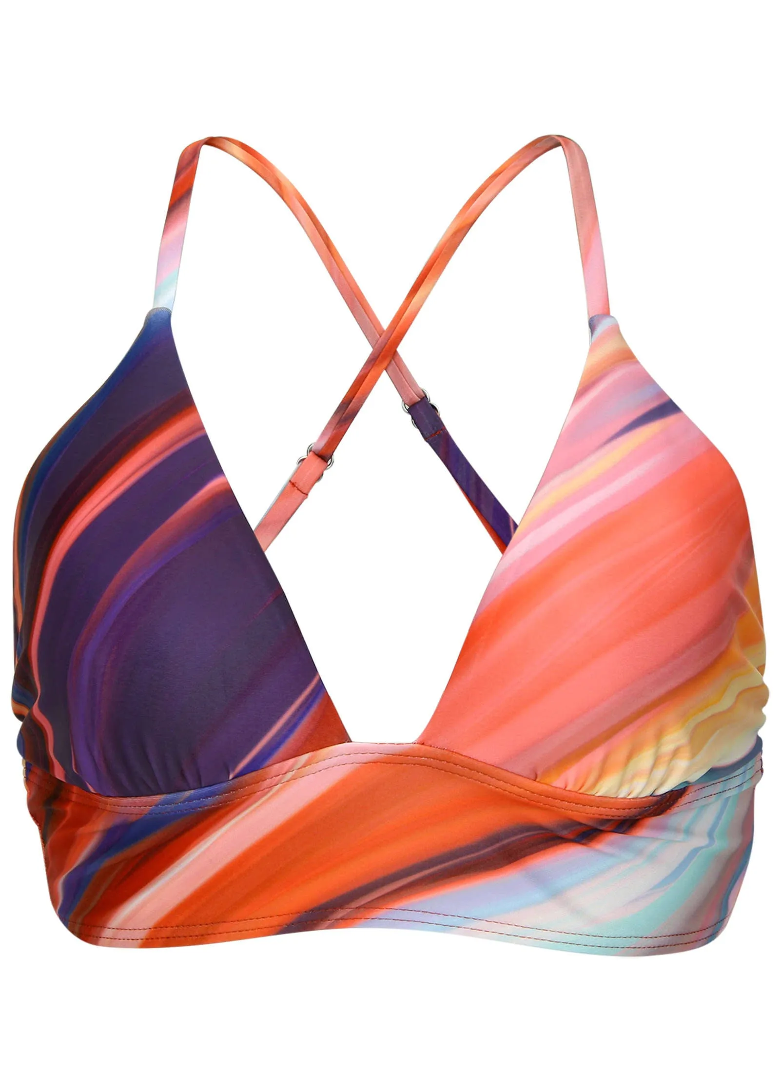 Bimini Long Line Bikini Top - Dark Rainbow