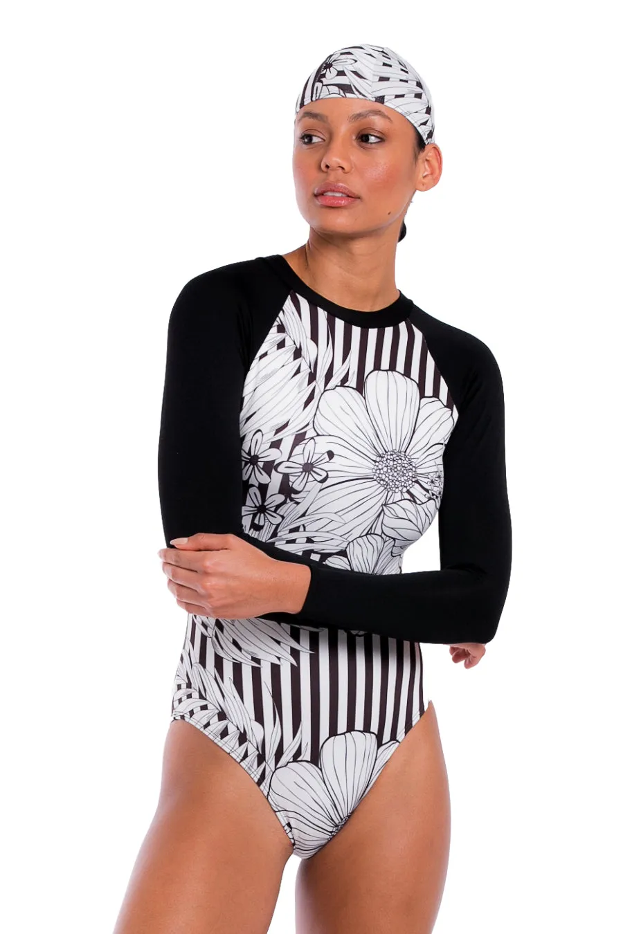 Black Long Sleeve Swimsuit