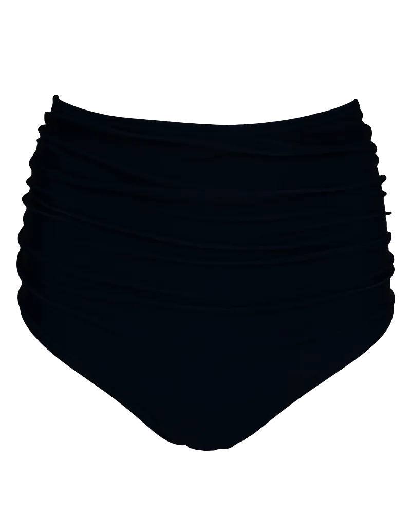 Black Ruched High Rise Bottom