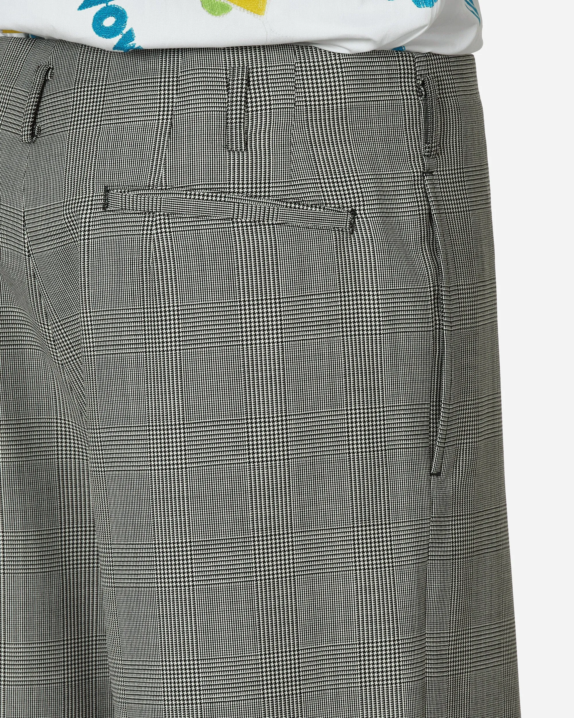 Checked Wool Shorts Black / Natural