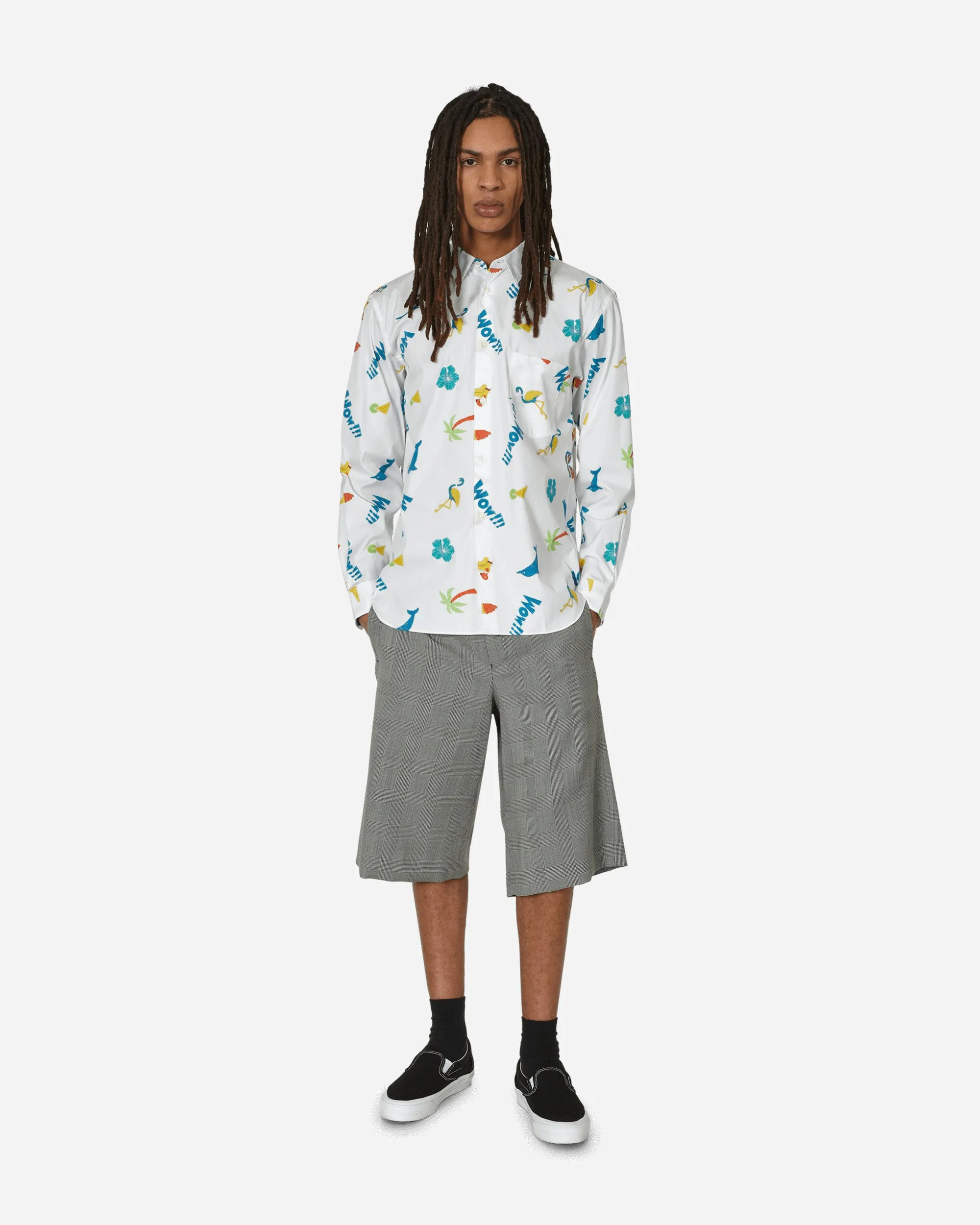 Checked Wool Shorts Black / Natural