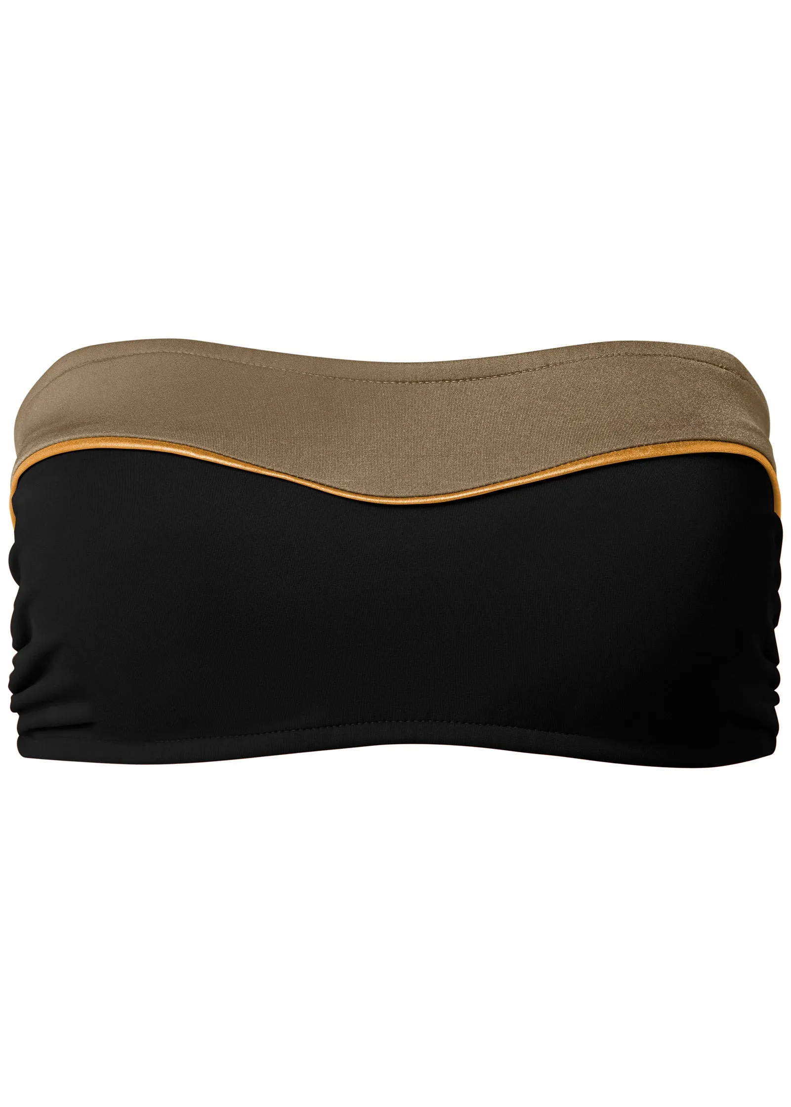 Color Block Bandeau Top - Black & Sahara