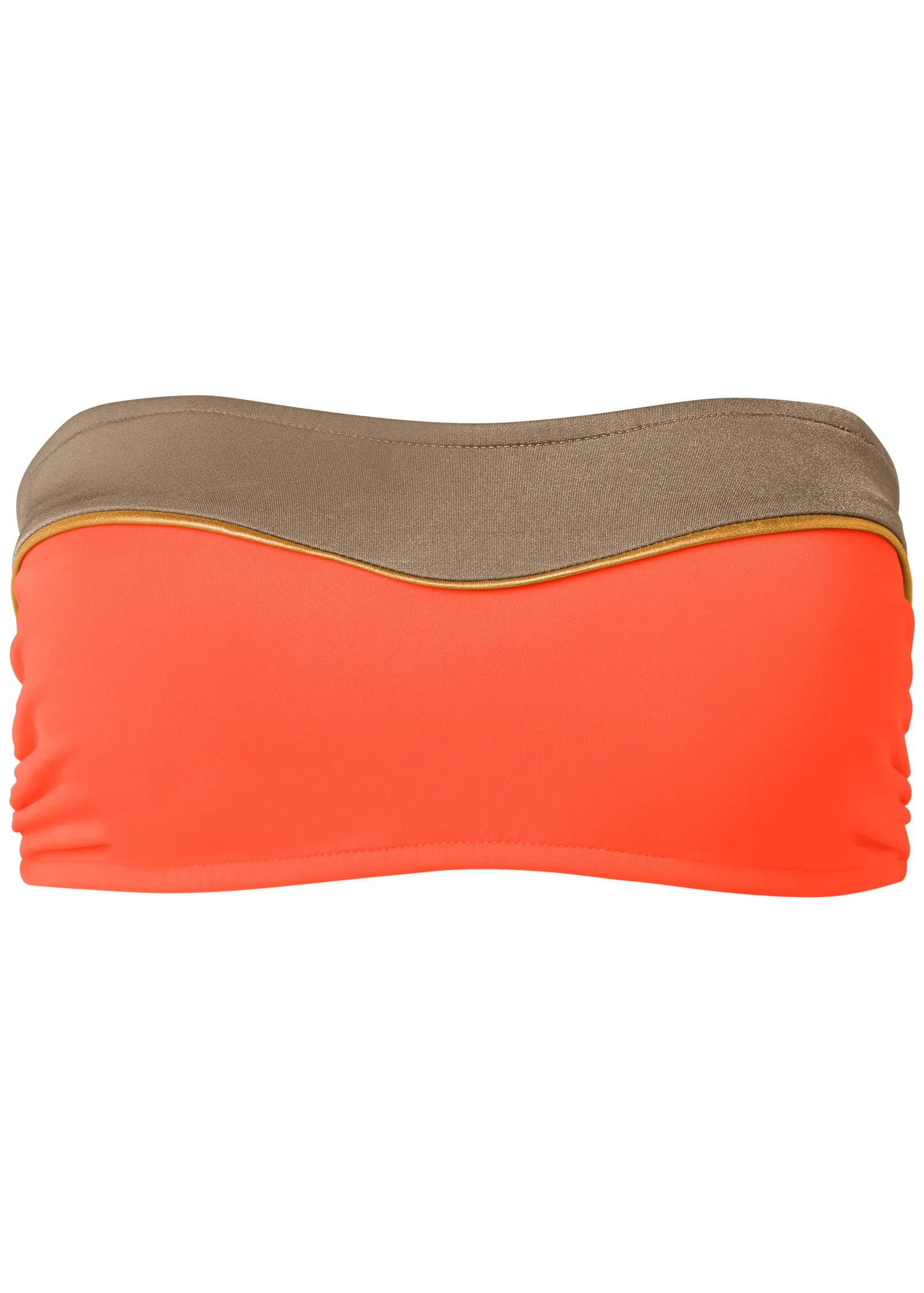 Color Block Bandeau Top - Papaya Orange & Sahara