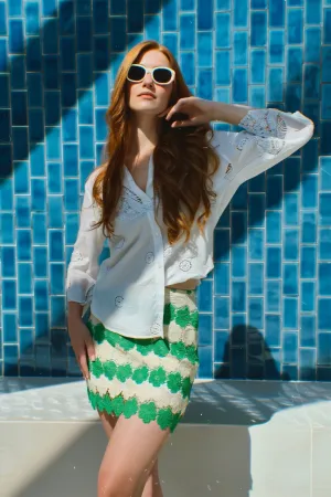 Corinne Falcon Embroidery Blouse