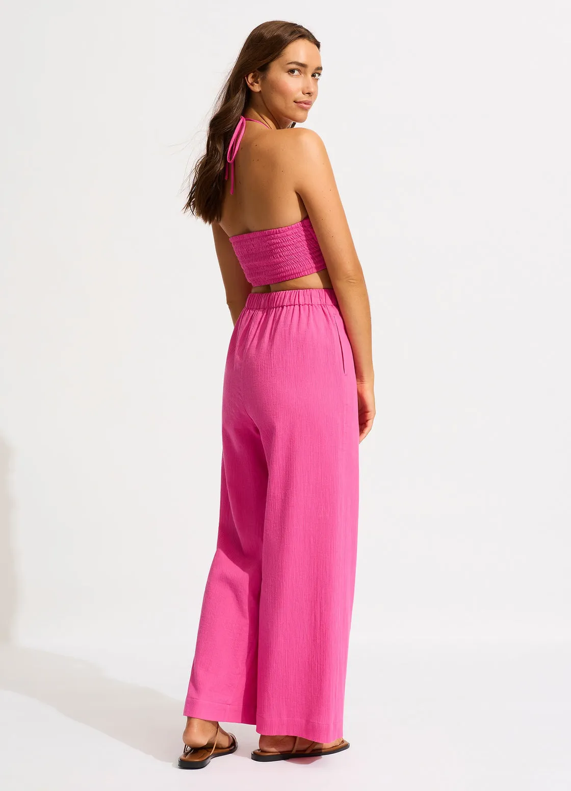 Crinkle Beach Pant Hot Pink