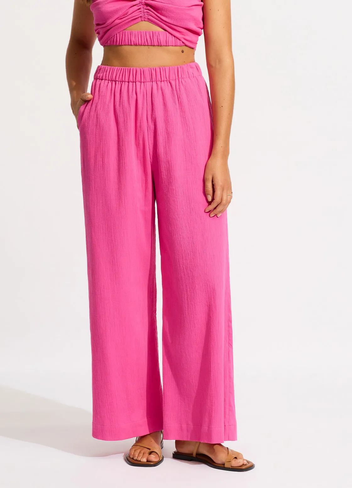 Crinkle Beach Pant Hot Pink