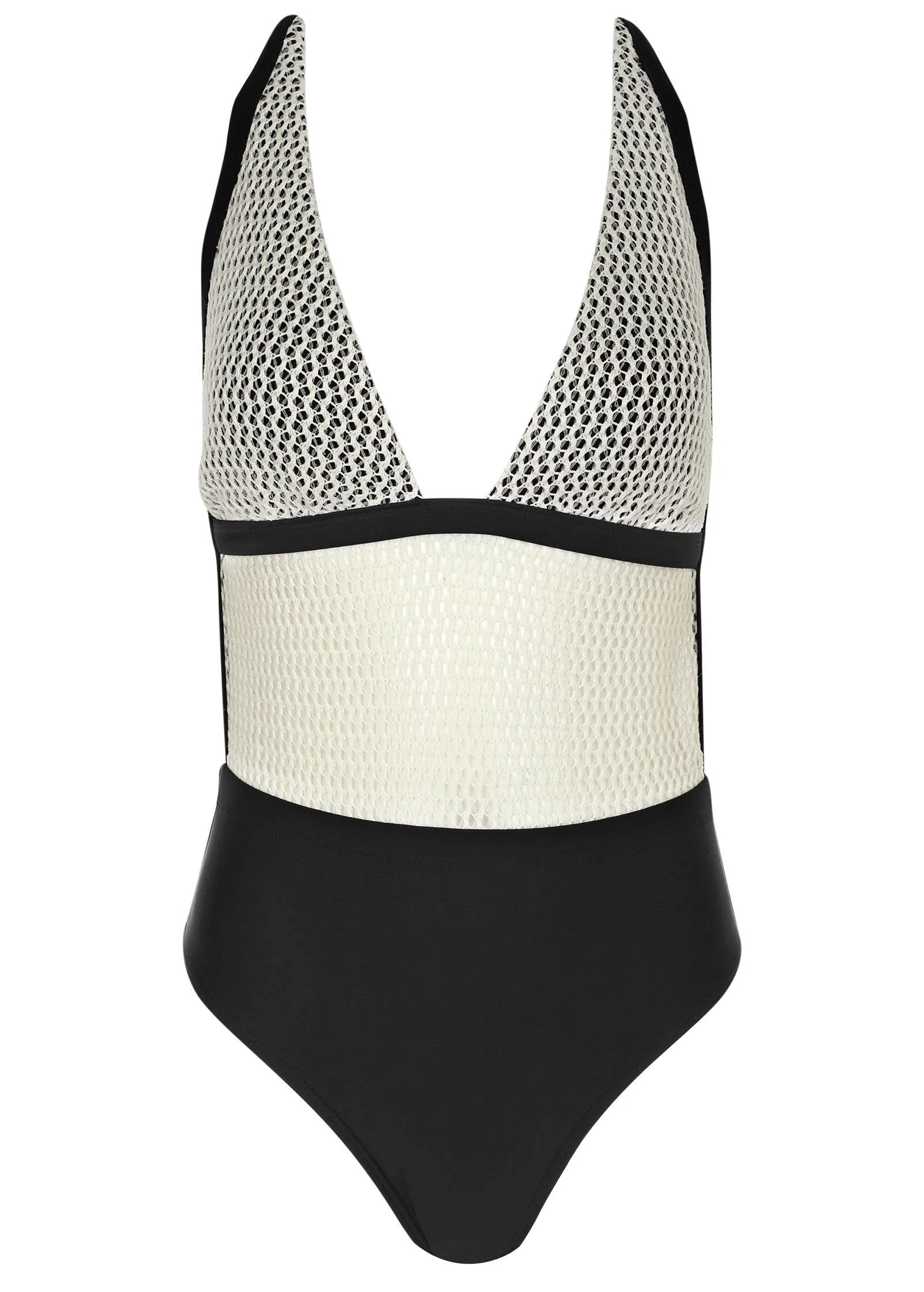 Crochet Open Back One-Piece - Cream