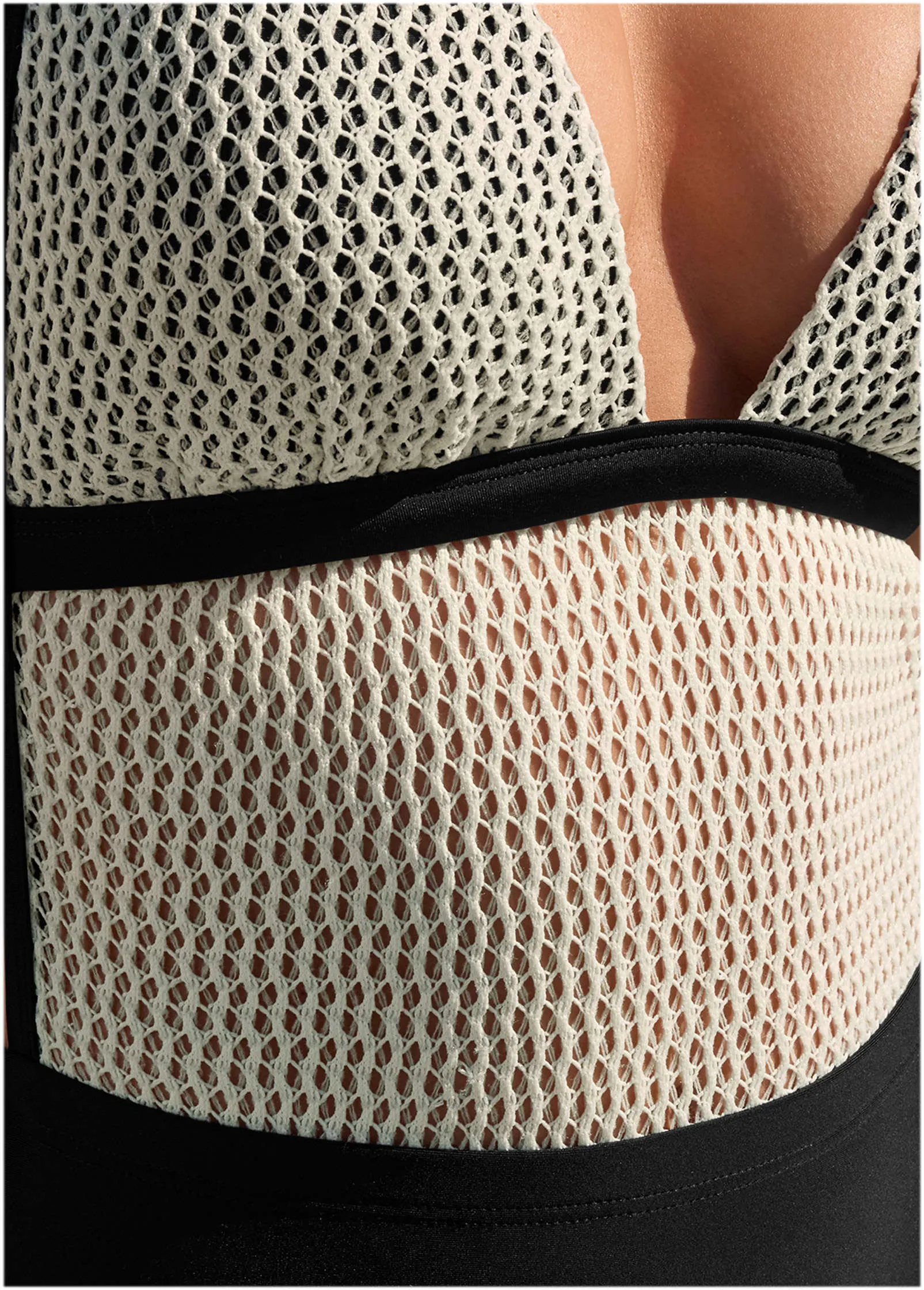 Crochet Open Back One-Piece - Cream