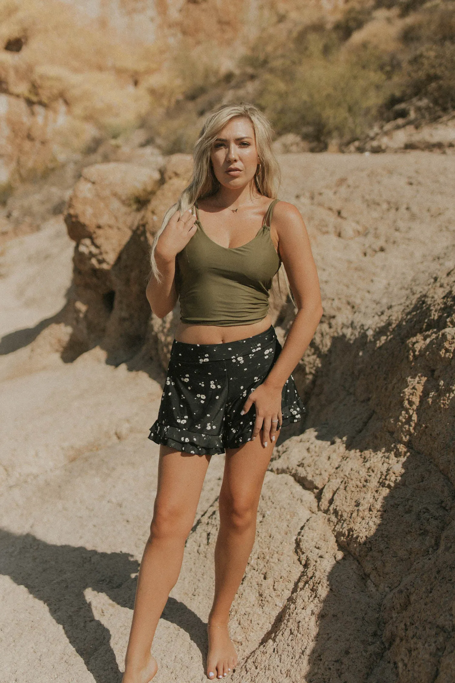 Dahlia High-Waisted Swim Shorts