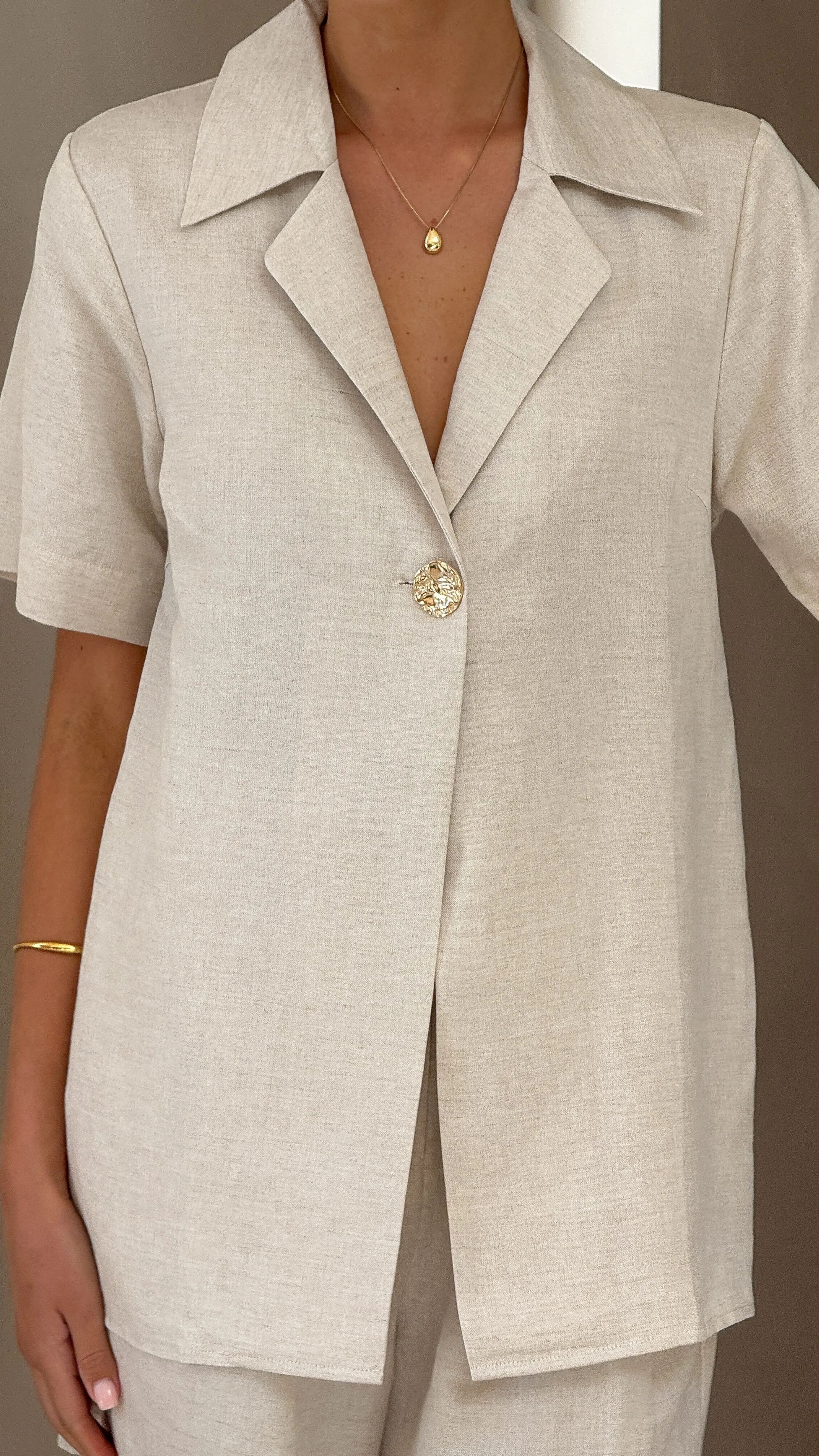 Emmaline Button Shirt - Natural