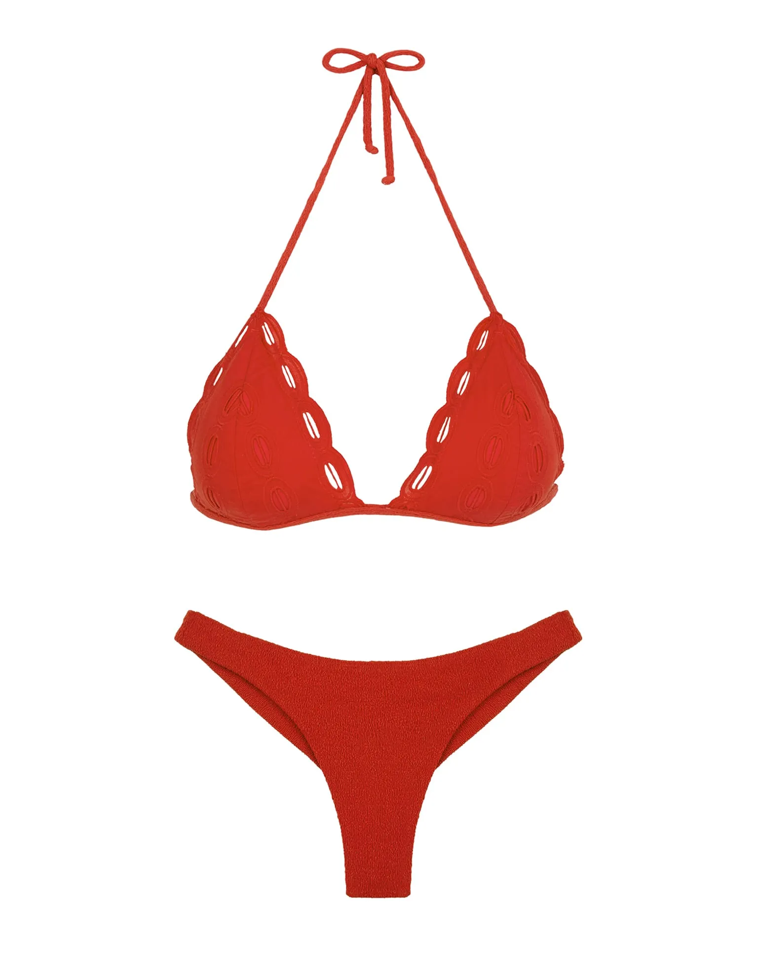 Eyelet Naya Tri Top - Ruby