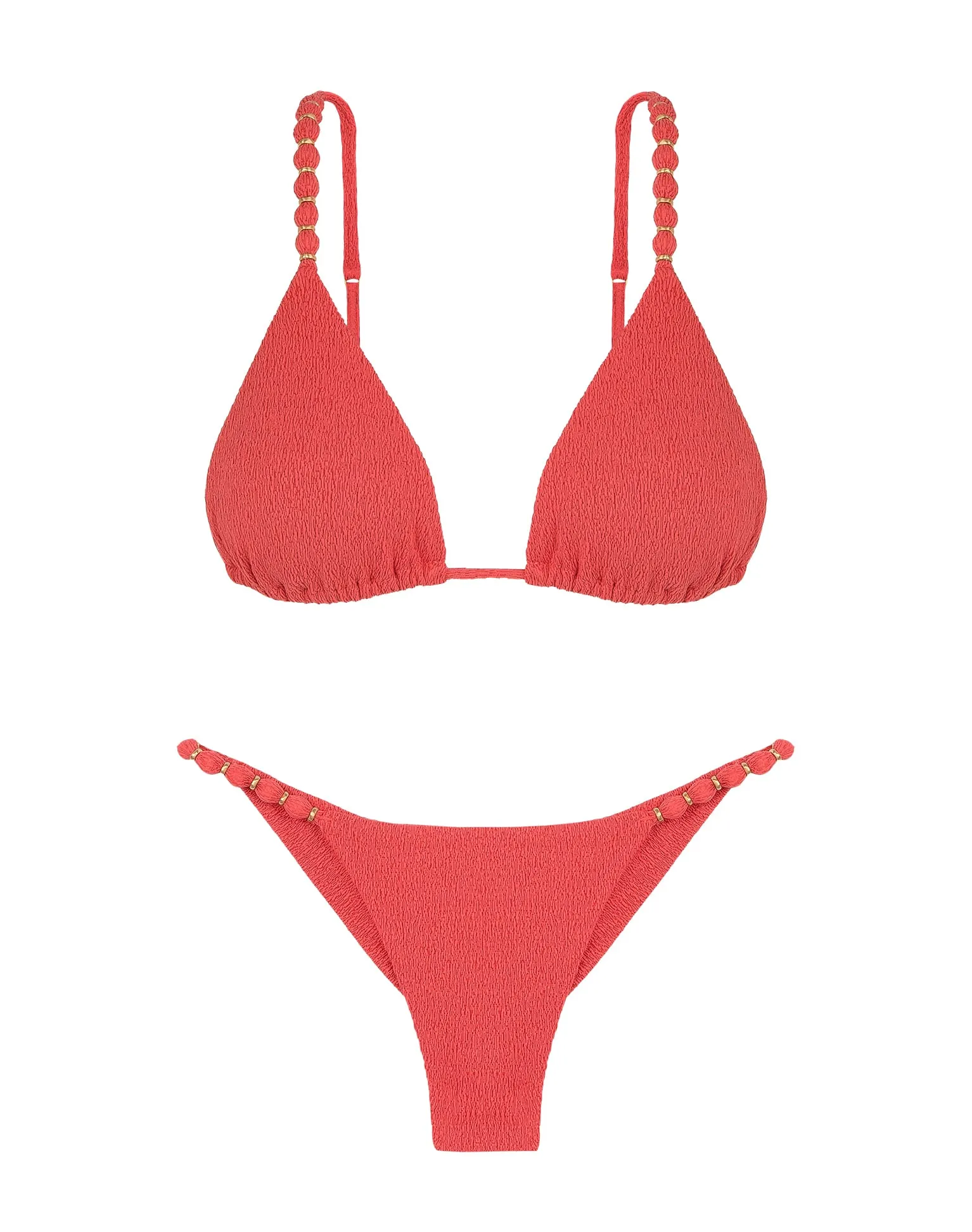 Firenze Beads Parallel Tri Top - Raspberry
