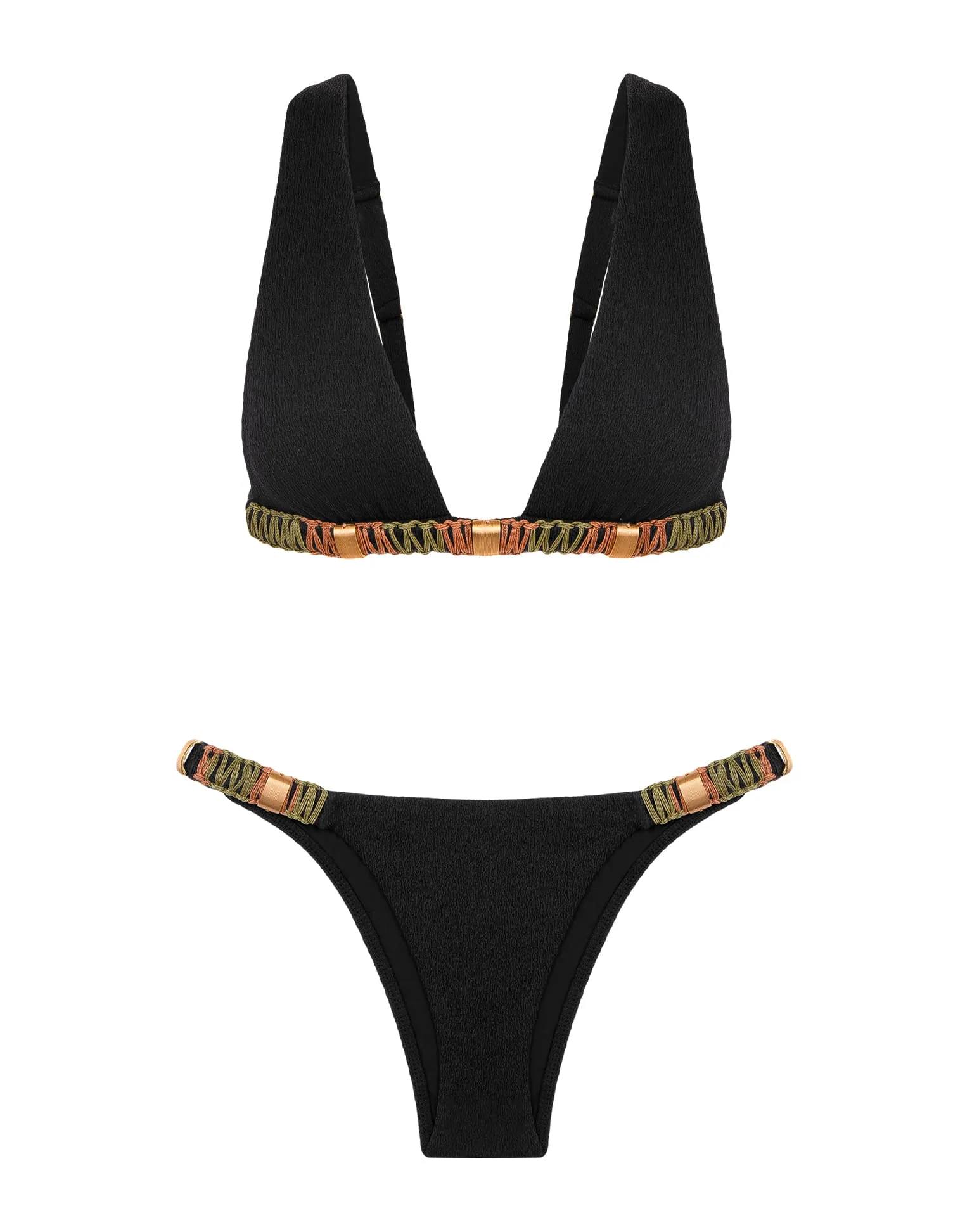 Firenze Sally Parallel Tri Top - Black