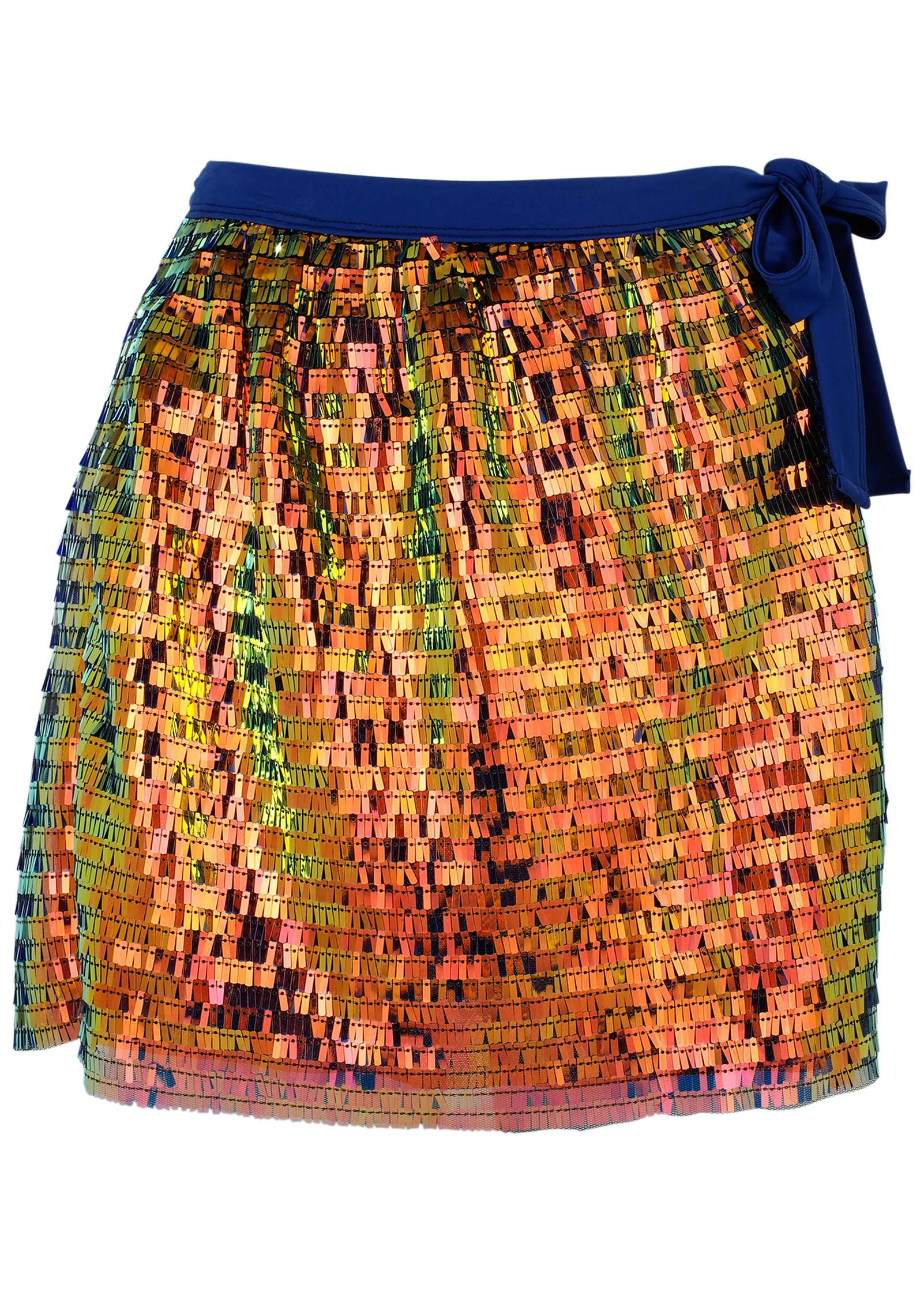 Glitz Cover-Up Wrap Skirt - Sea Green Multi