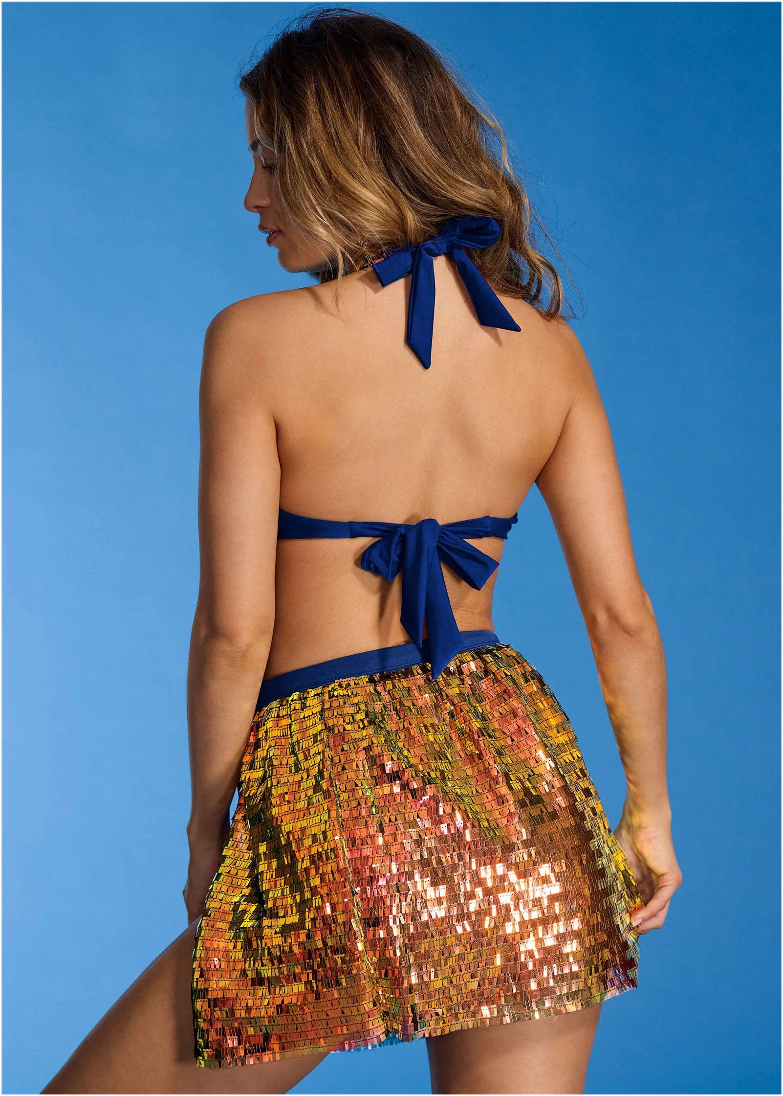 Glitz Cover-Up Wrap Skirt - Sea Green Multi