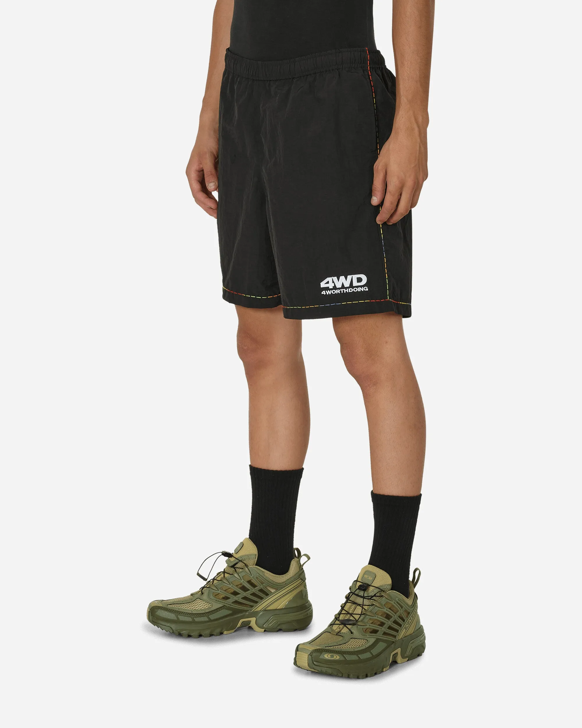 Gradient Stitched Shorts Black