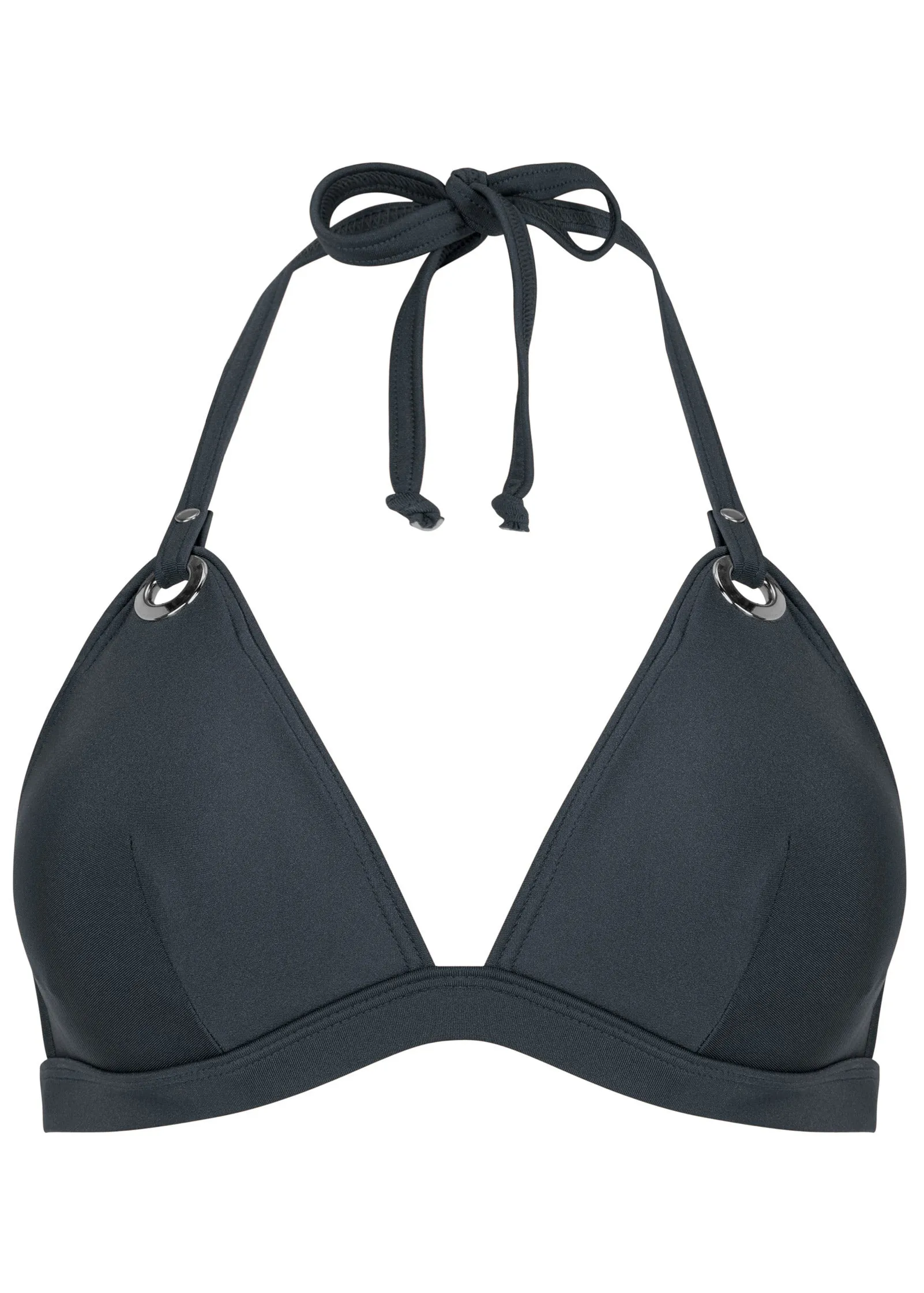 Grommet Triangle Top - Shiny Slate