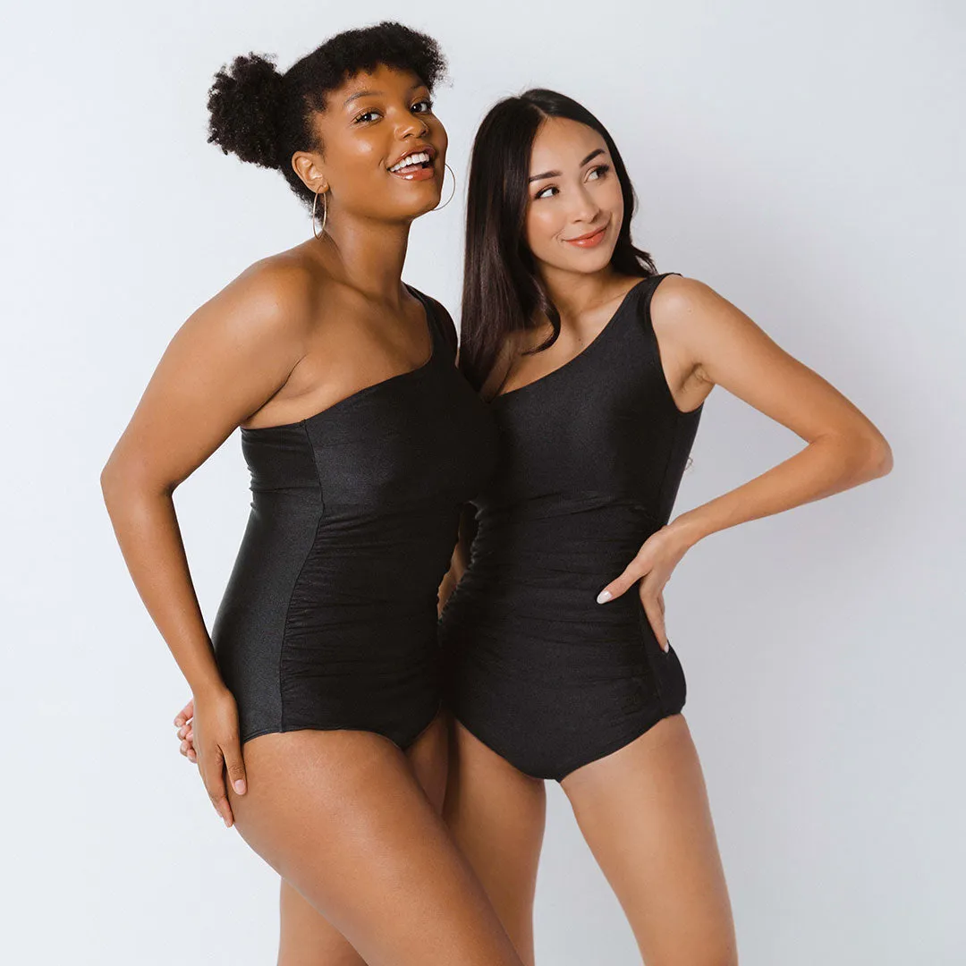 Icon Ruched One-Piece, Black