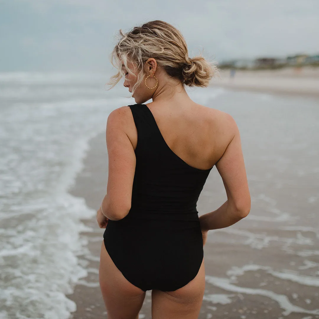 Icon Ruched One-Piece, Black