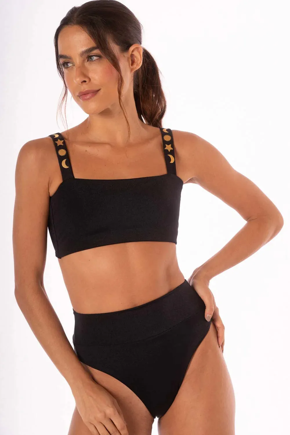 I'm Black High Waist Bikini Bottom