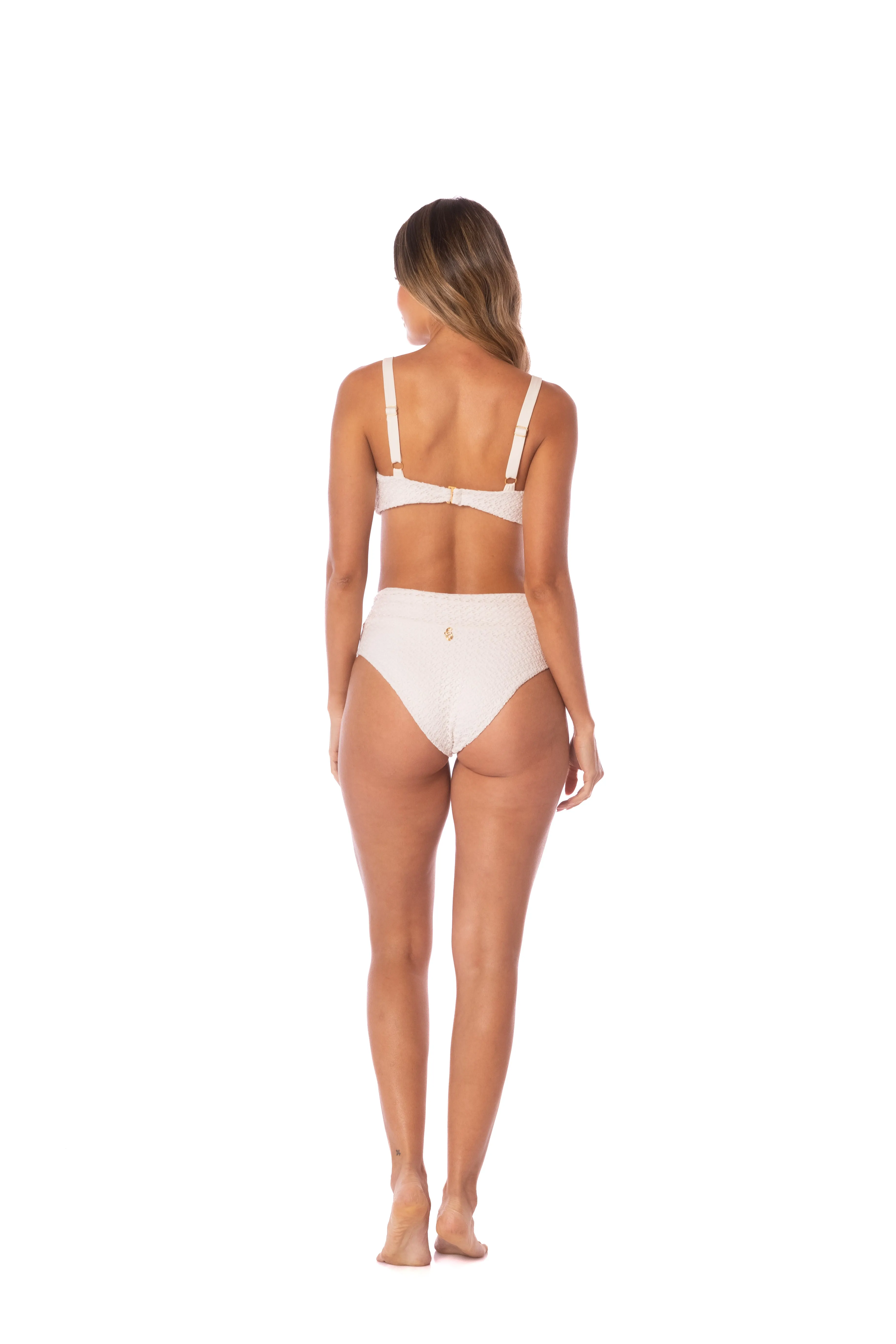 I'm White Mesh HW Bikini Bottom