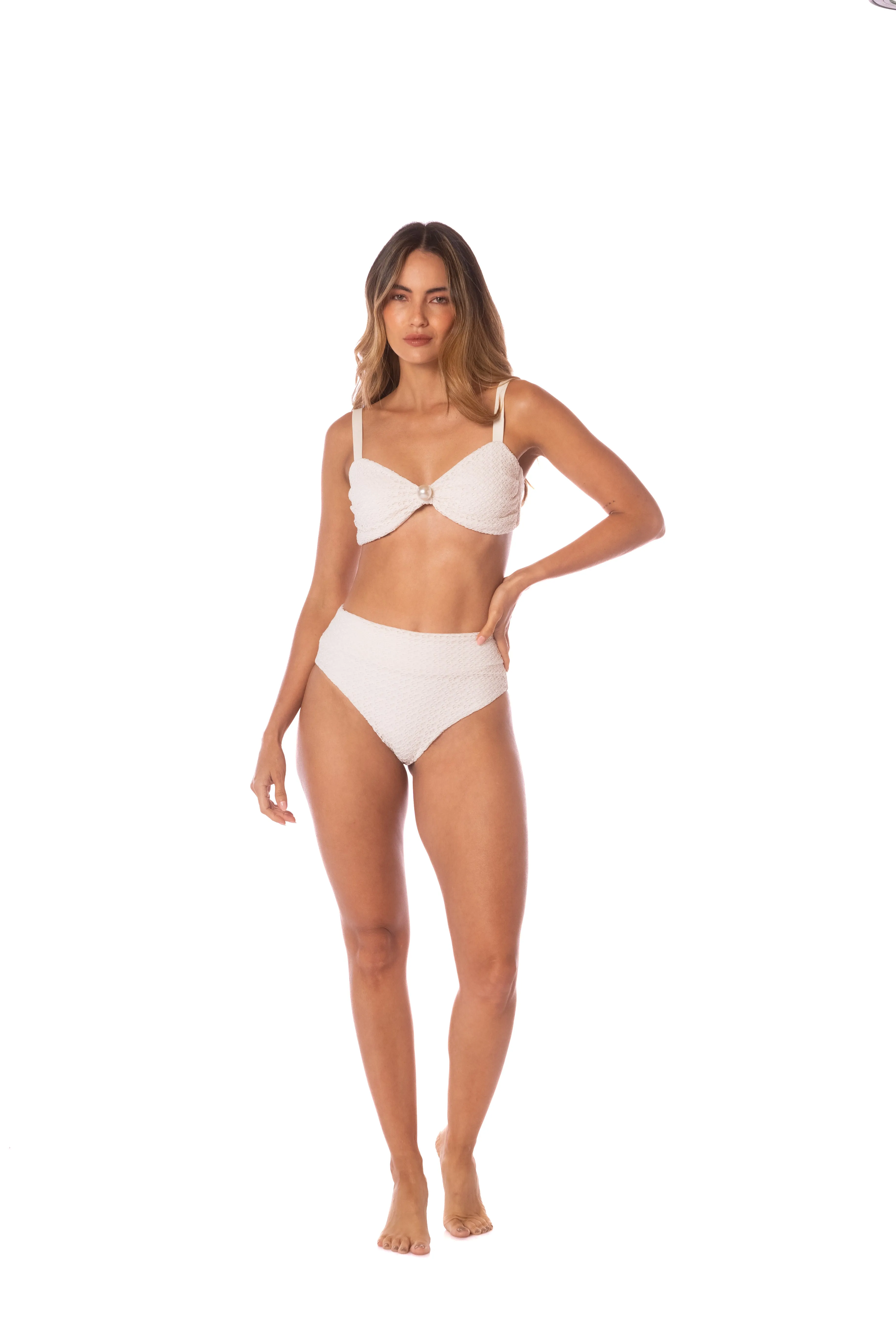I'm White Mesh HW Bikini Bottom