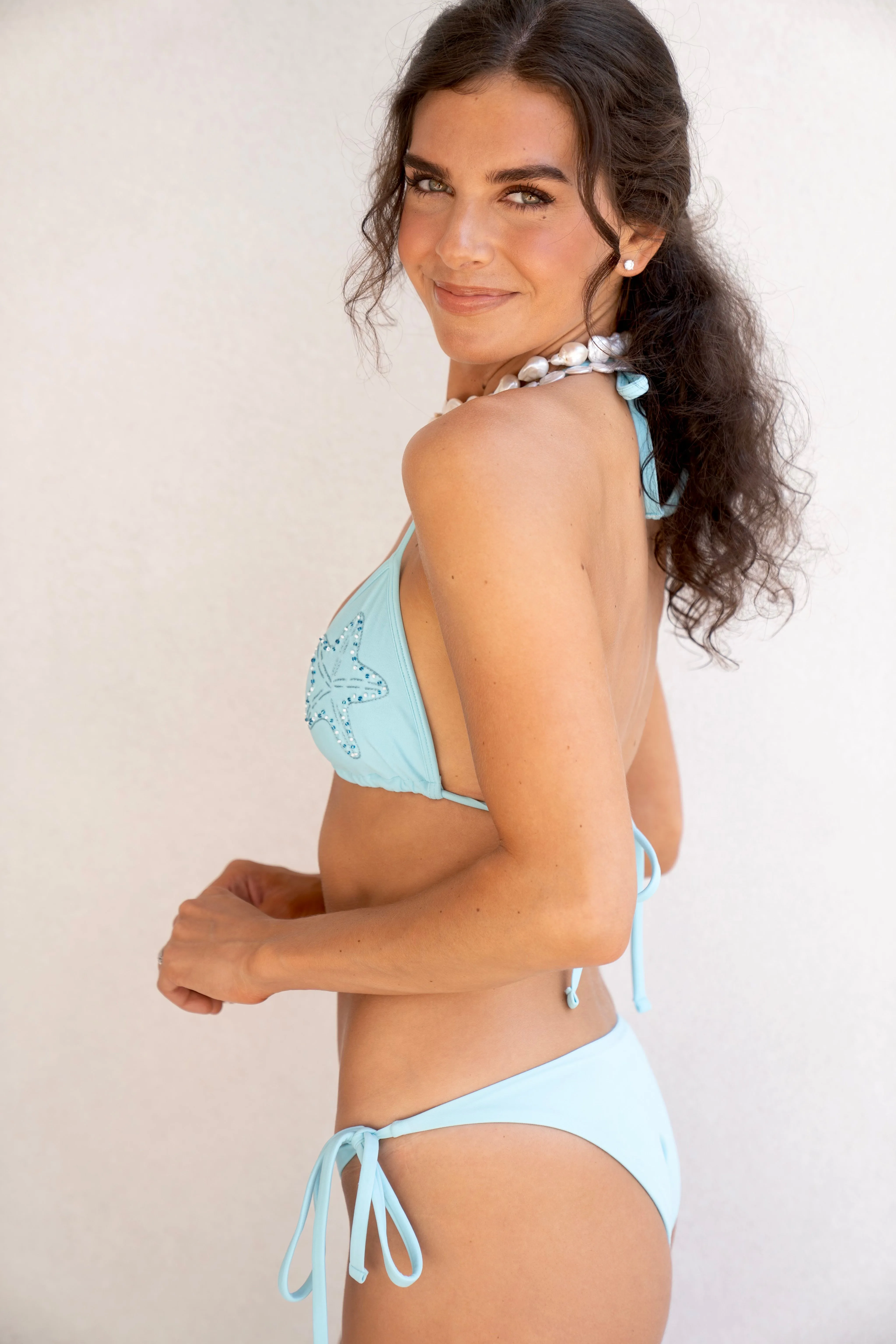Kristen Side Tie Bottom in Bahama Blue