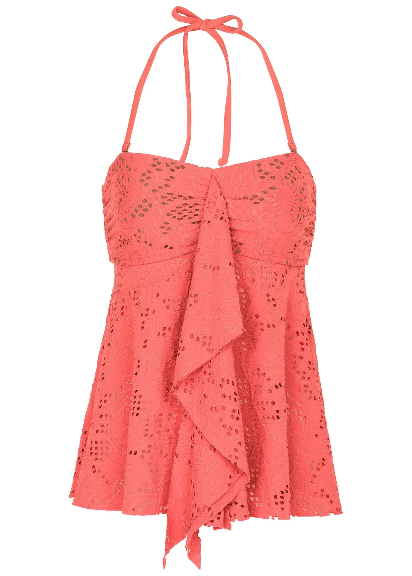 Lace Lanai Bandeau Top - Coral