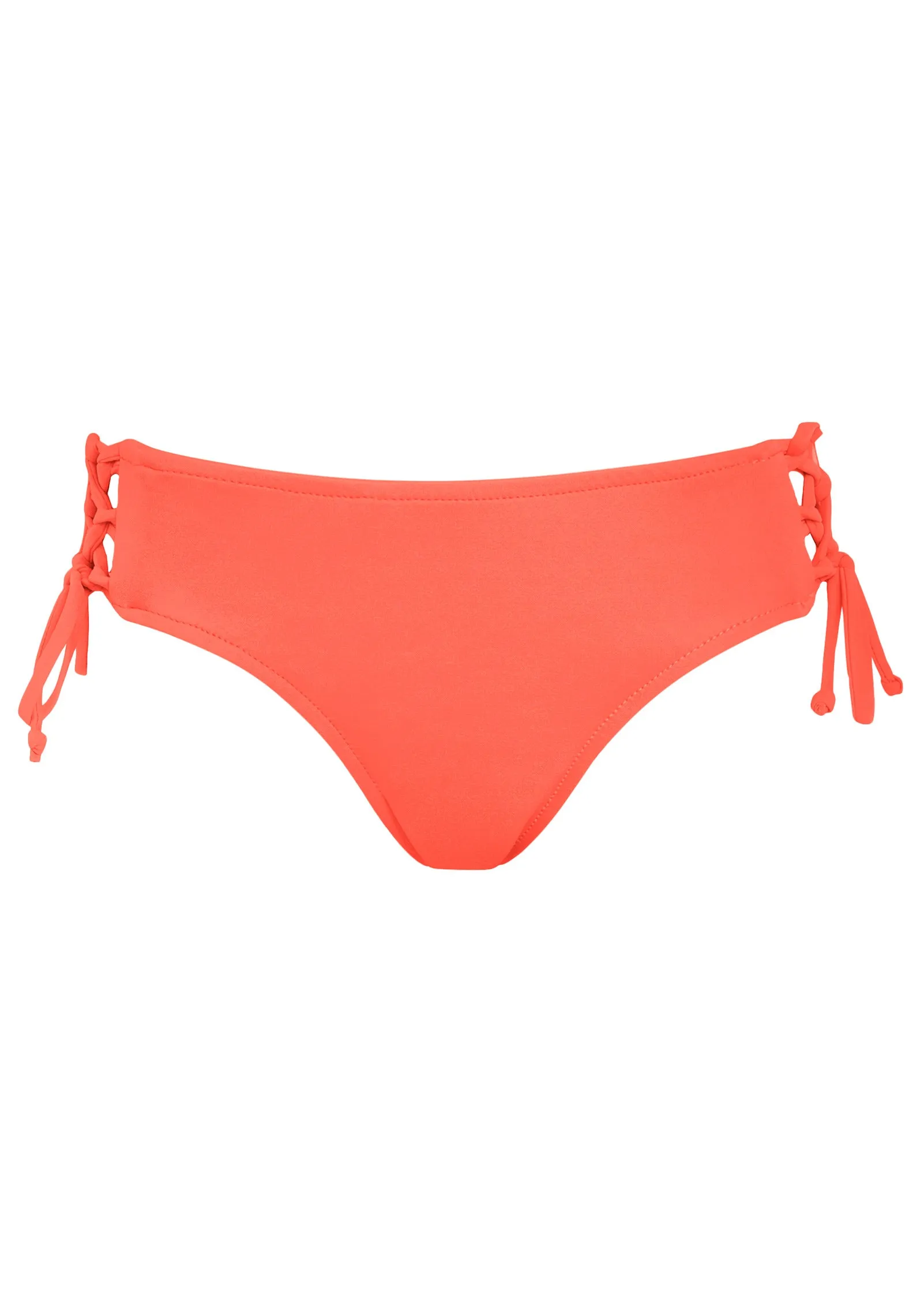 Lattice Side Bikini Bottom - Coral Crush