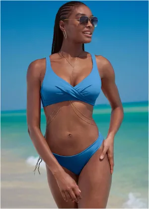 Lovely Lift Wrap Bikini Top - Azure Blue