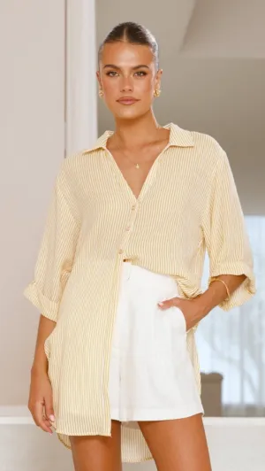 Lucia Shirt - Yellow/White Stripe