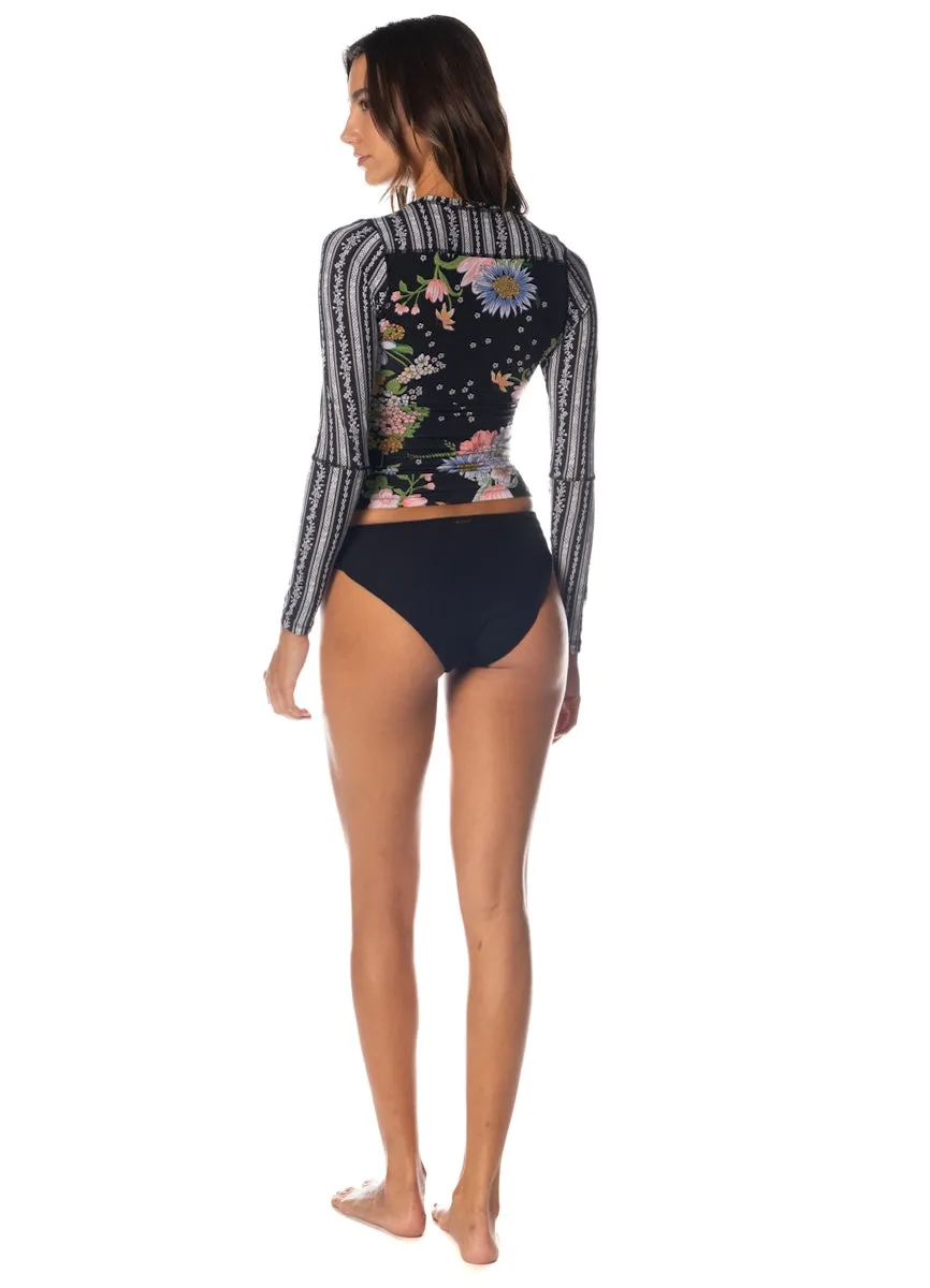 Maaji Black Bouquet Diver Diver Rashguard