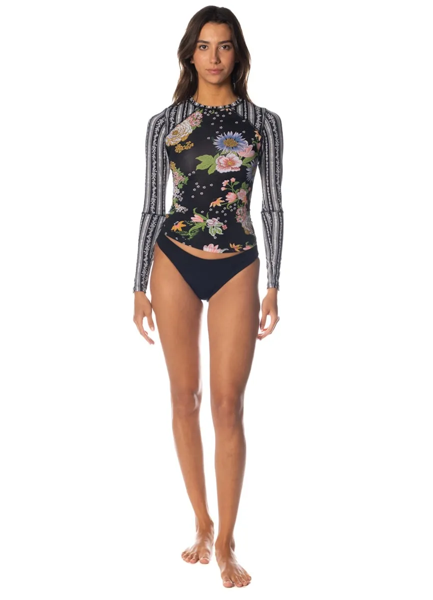 Maaji Black Bouquet Diver Diver Rashguard