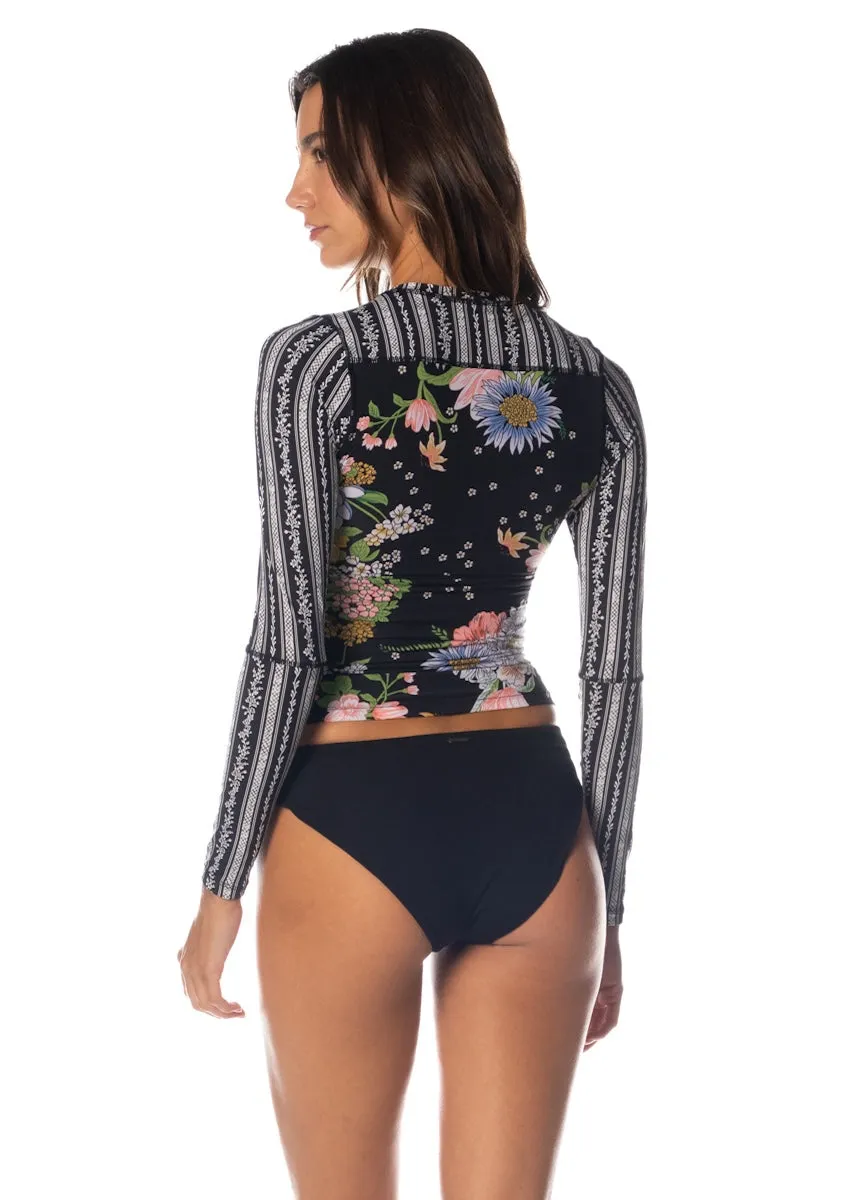 Maaji Black Bouquet Diver Diver Rashguard