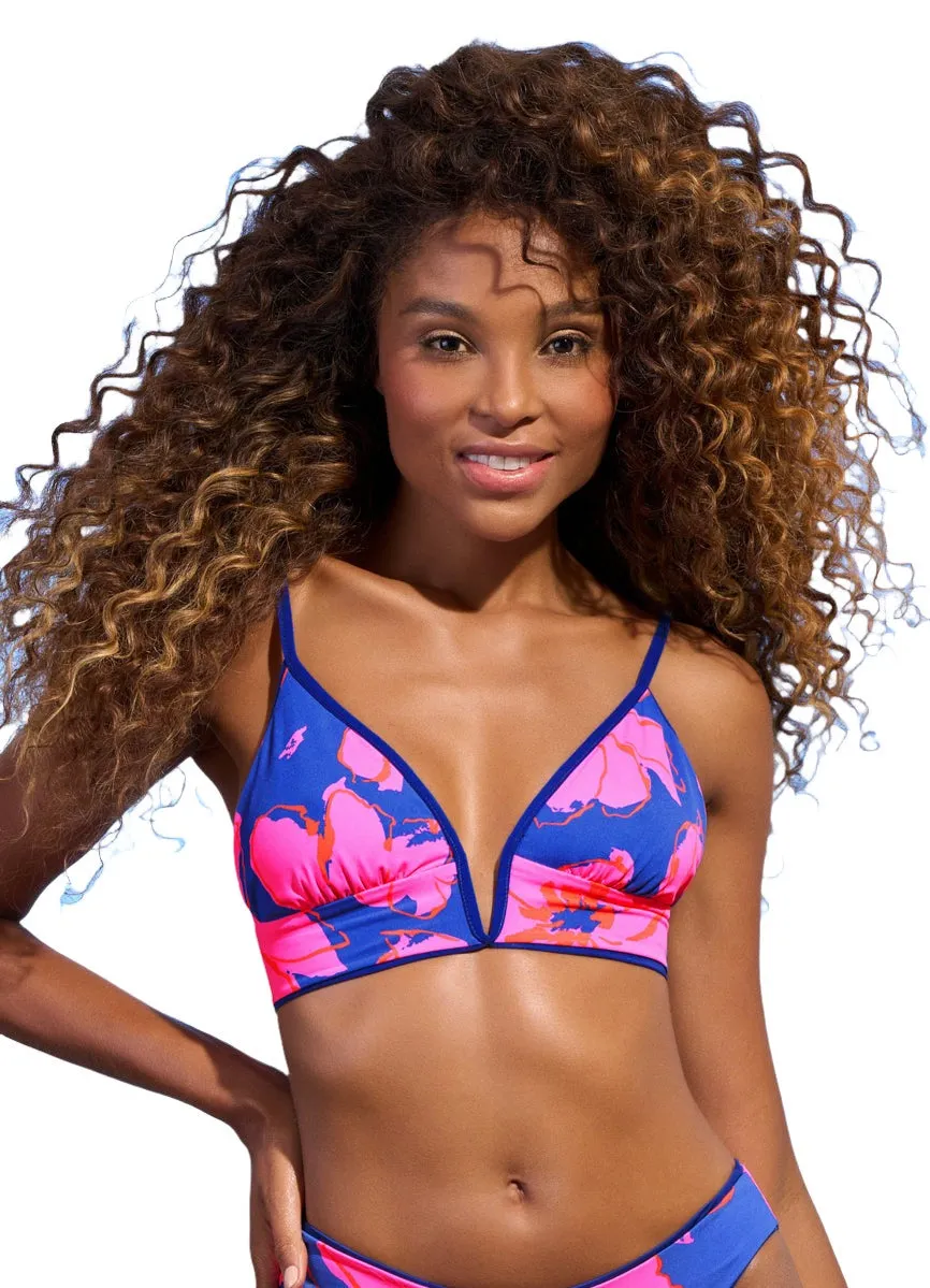 Maaji Cobalt Blue Parade Long Line Triangle Bikini Top