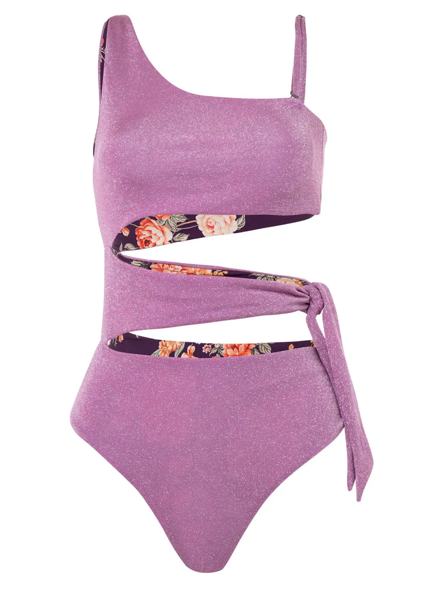 Maaji Shinny Plum Stunning Cut Out One Piece