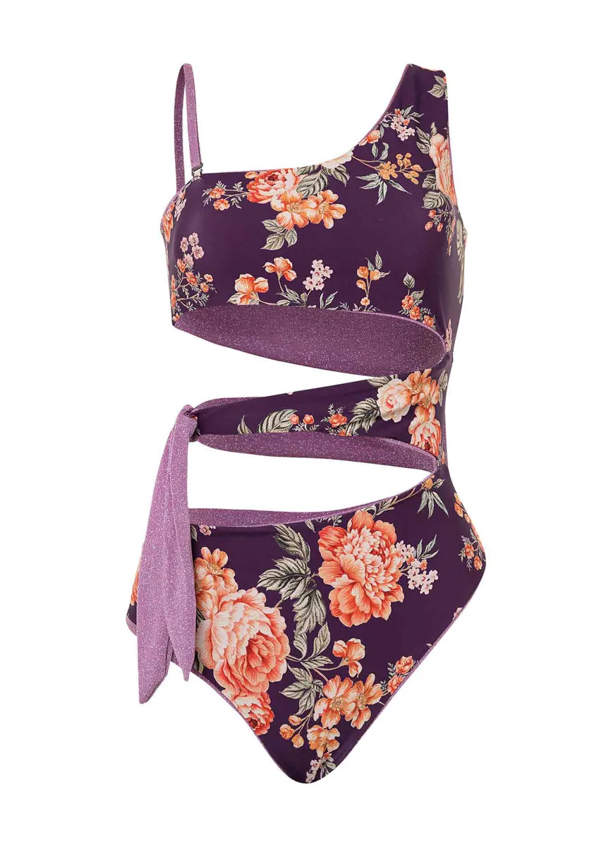 Maaji Shinny Plum Stunning Cut Out One Piece