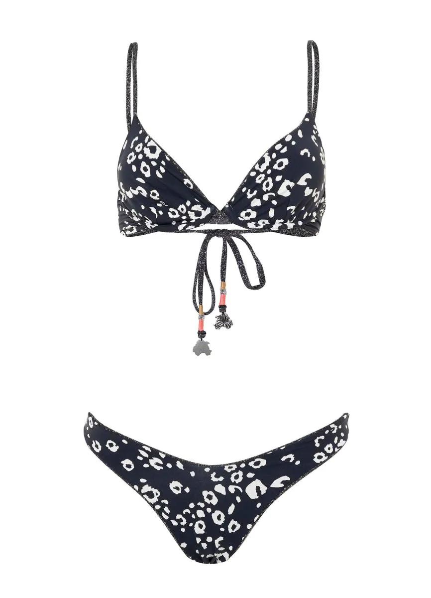 Maaji Silver Black Dainty Unmolded Underwire Bikini Top