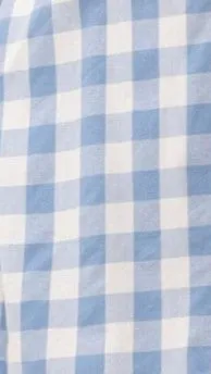 Mahalie Button Up Top - Sky Blue Check