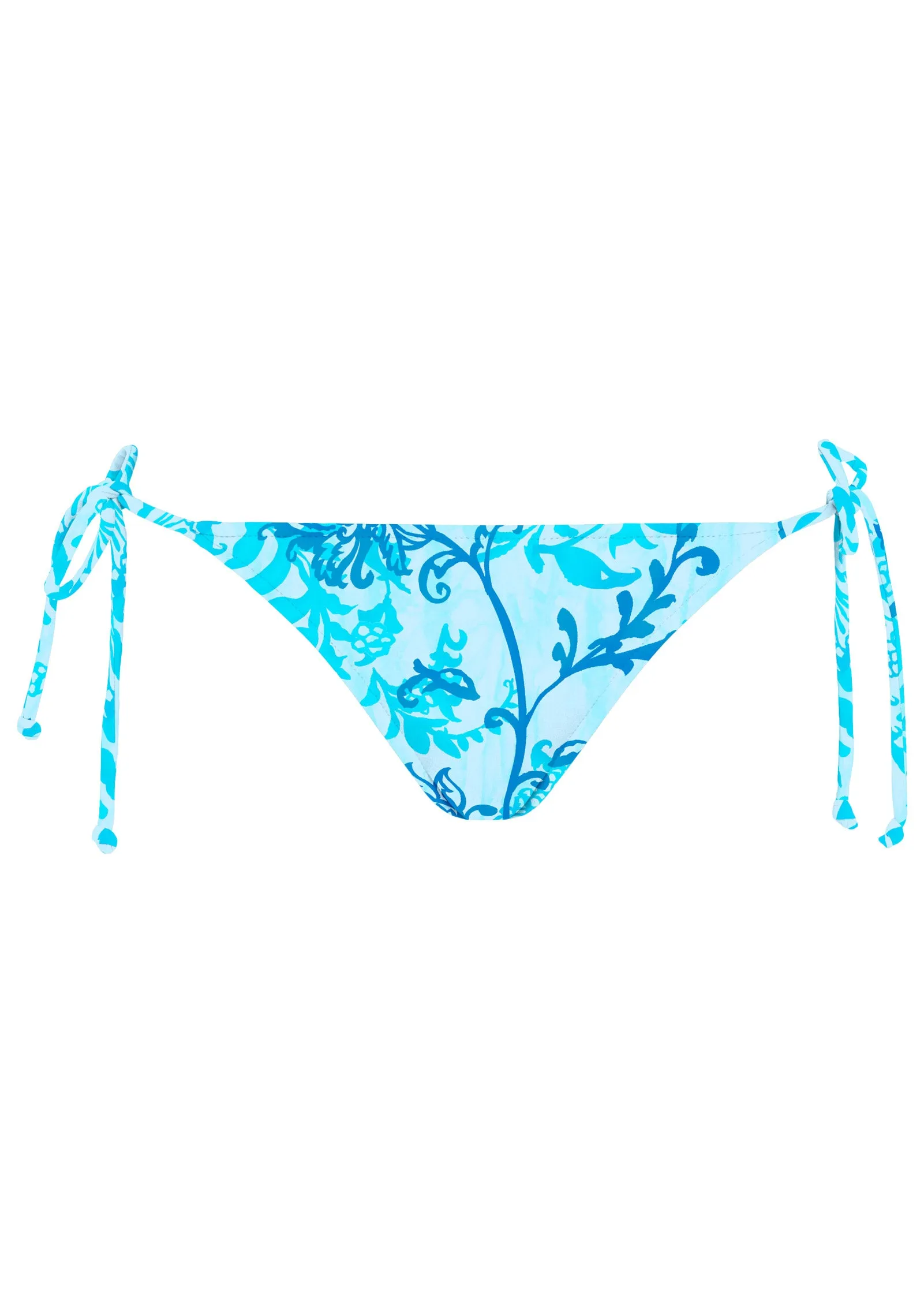 Miami Tie Side Bottom  - Aqua Floral Vine