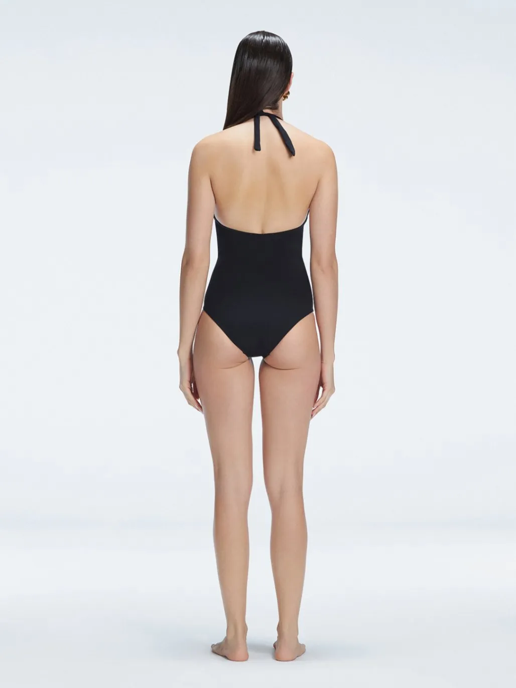 Miley Black Halter One Piece Swimsuit