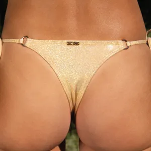 MIRA THONG BOTTOMS - CHAMPAGNE GLITTER