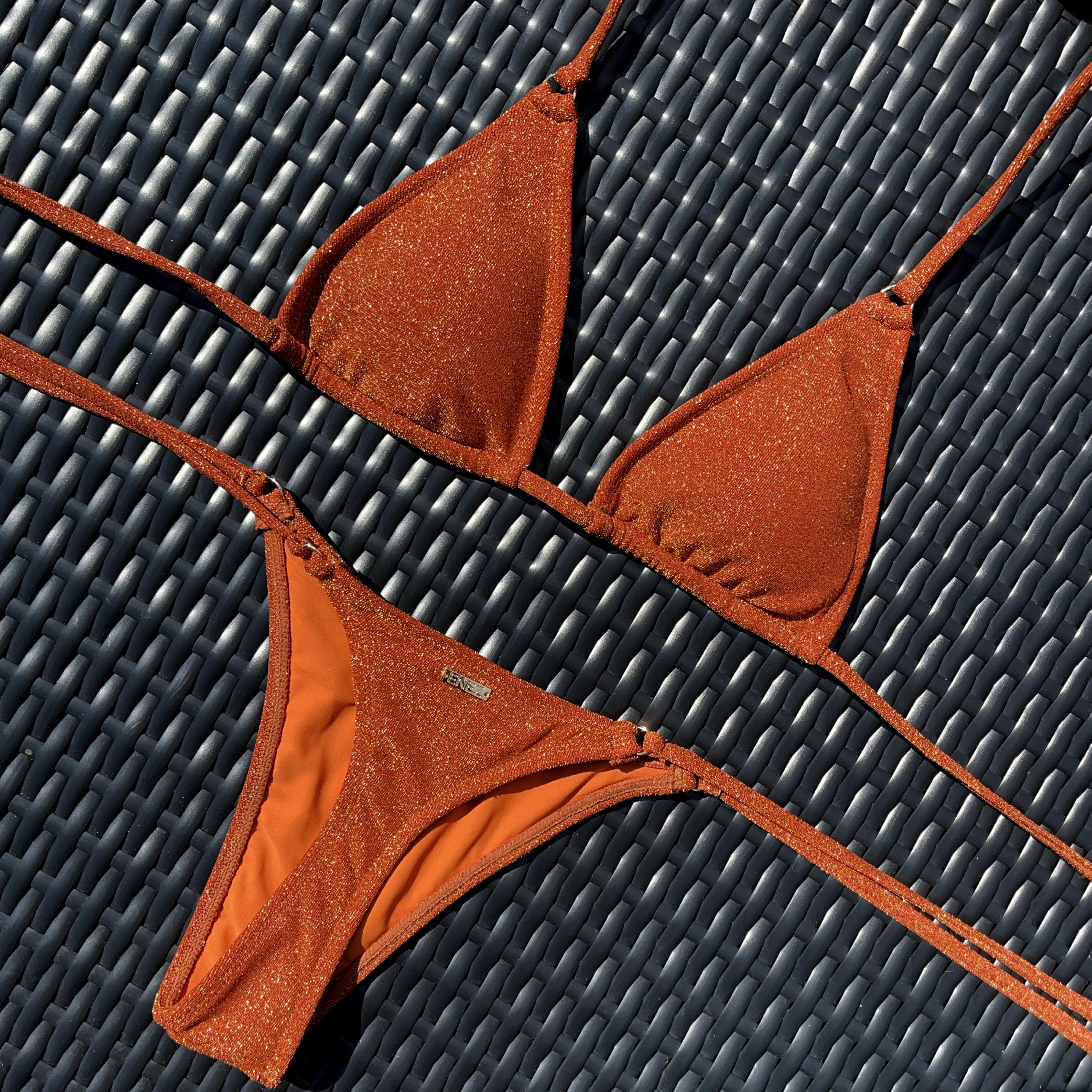 MIRA THONG BOTTOMS - CINNAMON GLITTER