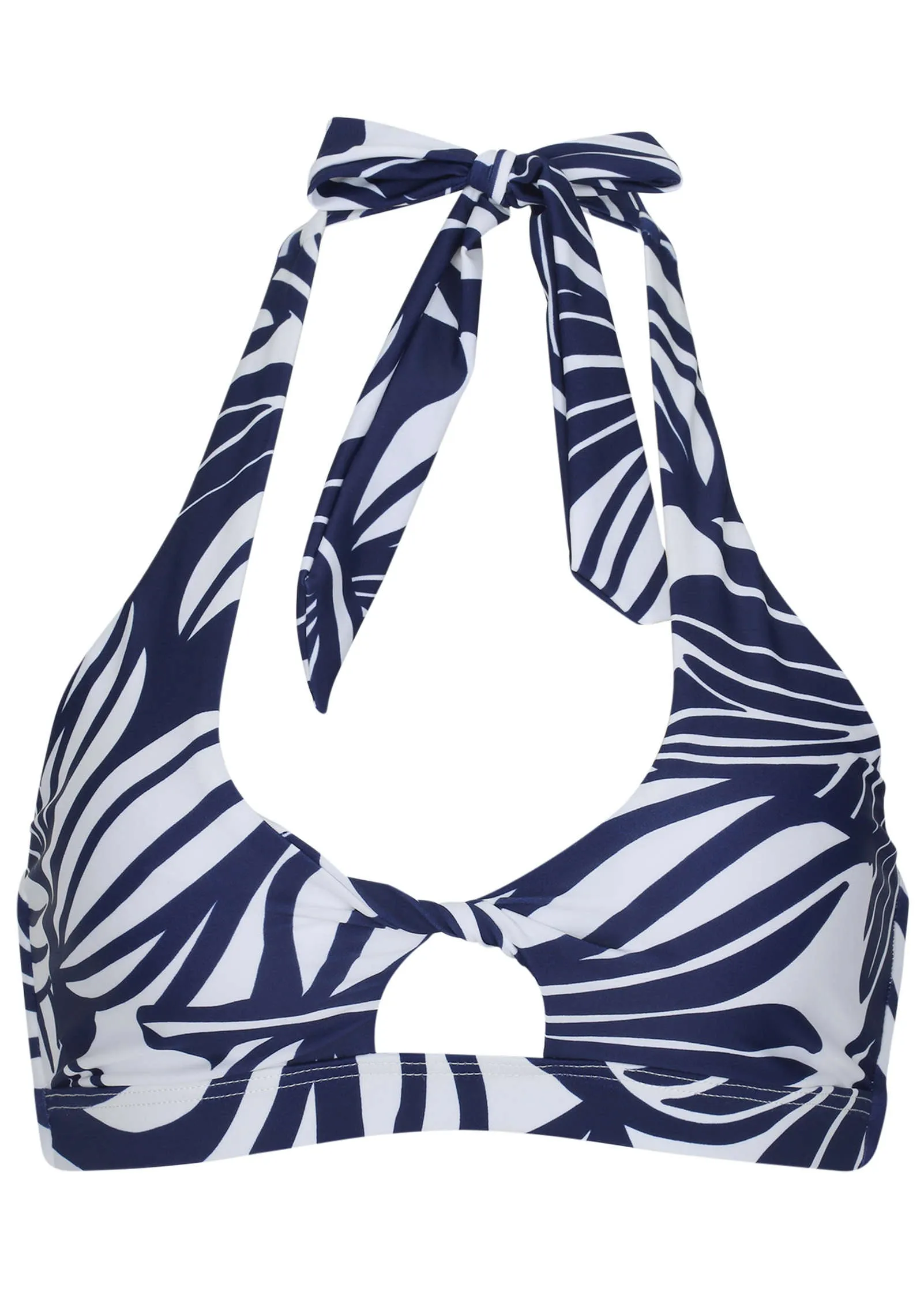 Nassau Halter Bikini Top - Contrast Bold Leaves