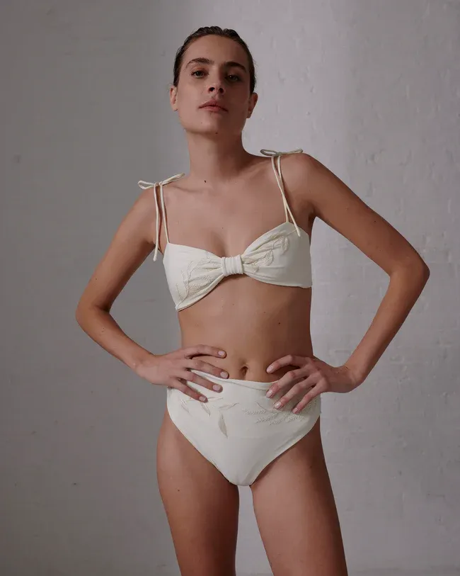 Niche Hand Embroidered Bottom Ivory